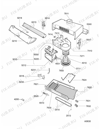 Схема №1 AKG 954/WH с изображением Блок управления для вытяжки Whirlpool 482000019723