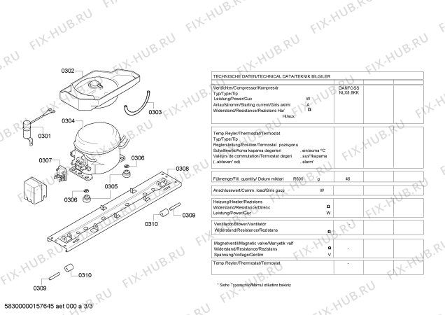 Взрыв-схема холодильника Siemens KG33NV04 - Схема узла 03