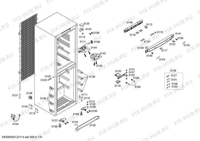Схема №4 KGU34131 с изображением Цоколь для холодильника Bosch 00441090