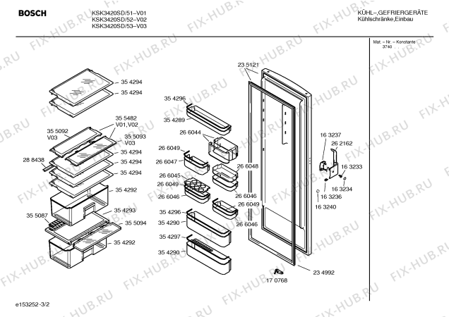 Взрыв-схема холодильника Bosch KSK3420SD - Схема узла 02