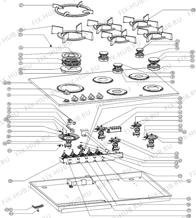 Схема №1 HG7711MBA1E/A1 (272589) с изображением Краник для плиты (духовки) Gorenje 317159