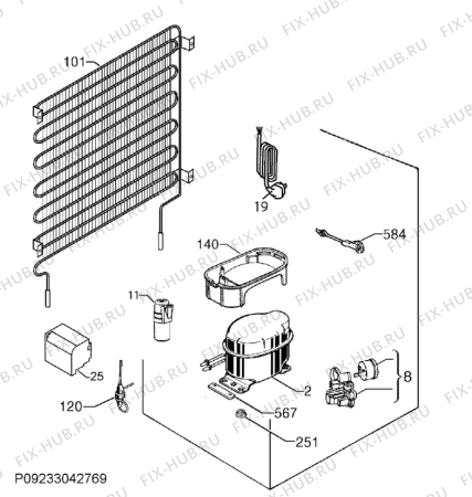 Взрыв-схема холодильника Aeg SKS98809C0 - Схема узла Cooling system 017