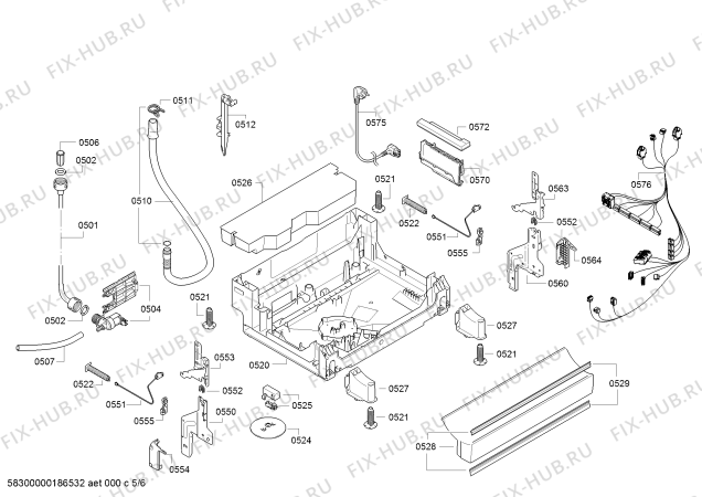 Схема №6 3VS570IP с изображением Панель управления для посудомоечной машины Bosch 00746288