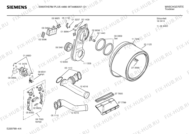 Схема №4 WT44800 SIWATHERM PLUS 4480 с изображением Панель для электросушки Siemens 00277798