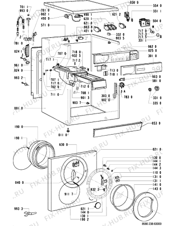 Схема №2 AWP 092 с изображением Клавиша для стиралки Whirlpool 481241259009