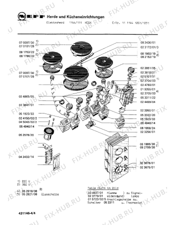 Схема №4 1111941401 1194/111HFK с изображением Затвор для духового шкафа Bosch 00022746