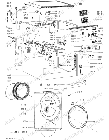 Схема №2 AWOE 8414 с изображением Обшивка для стиральной машины Whirlpool 481010460171