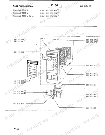 Взрыв-схема микроволновой печи Aeg MICROMAT 7055 W - Схема узла Section2