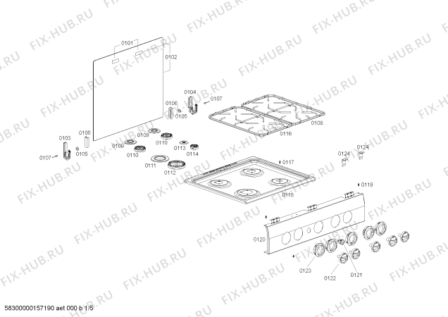 Схема №5 FP101I19SC COCINA COLDEX IMPERIA INOX L60 220V с изображением Крепеж для электропечи Bosch 00621207