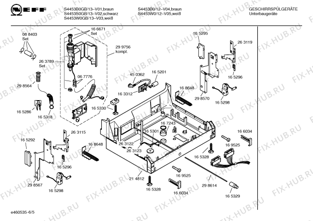 Взрыв-схема посудомоечной машины Neff S4453W0 - Схема узла 05