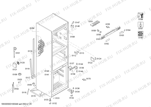 Схема №5 KG39FPI23R с изображением Дверь для холодильника Siemens 00711331