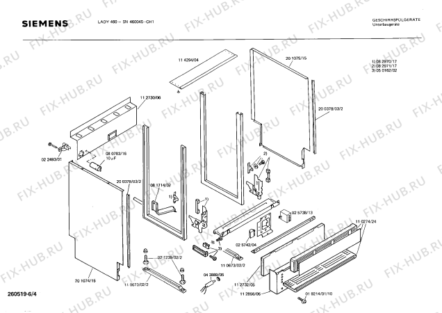 Схема №6 SN461045 с изображением Кнопка для электропосудомоечной машины Siemens 00022523