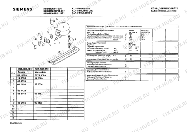 Взрыв-схема холодильника Siemens KU14R00SF - Схема узла 03