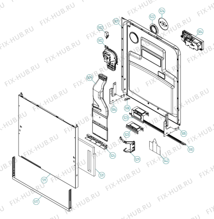 Взрыв-схема посудомоечной машины Asko D5152 XL SI CE   -Titanium SI Soft (338848, DW70.5) - Схема узла 05