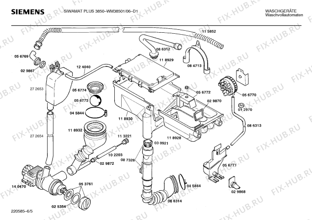 Схема №5 WM38501 SIWAMAT PLUS 3850 с изображением Программная индикация для стиралки Siemens 00058960