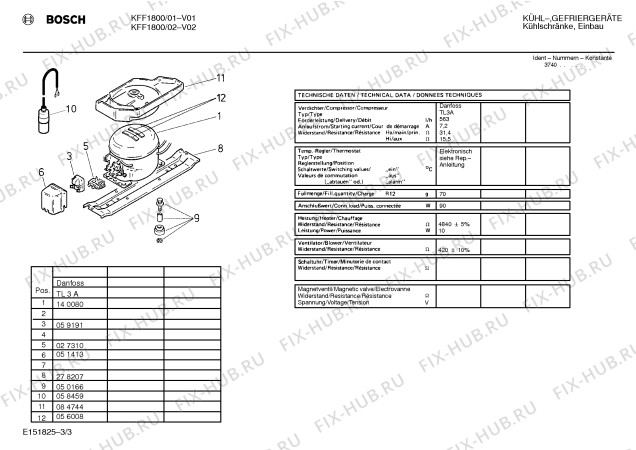 Взрыв-схема холодильника Bosch KFF1800 - Схема узла 03