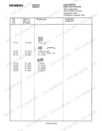 Схема №28 FM638V4 с изображением Сервисная инструкция для видеотехники Siemens 00535397
