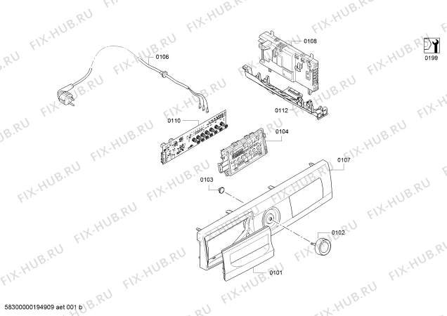 Схема №6 WTG87239EE SelfCleaning Condenser с изображением Модуль управления, запрограммированный для сушилки Bosch 10006633