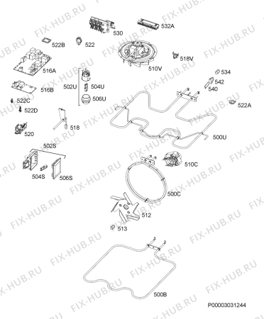 Взрыв-схема плиты (духовки) Aeg Electrolux EE7304151M - Схема узла Electrical equipment