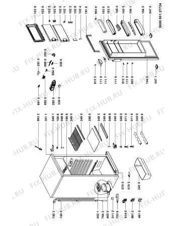 Схема №1 ART 554/G с изображением Часть корпуса для холодильной камеры Whirlpool 481245228183