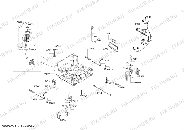 Взрыв-схема посудомоечной машины Bosch SPI58N02EU Super Silence - Схема узла 06