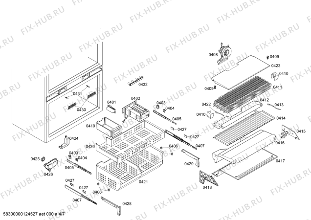 Схема №6 T36IB70CSS с изображением Стеклопанель для холодильника Bosch 00244580