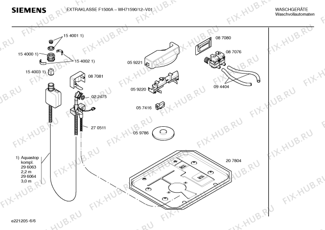 Схема №6 WH71590 EXTRAKLASSE F1500A с изображением Крышка кнопки для стиралки Siemens 00166956