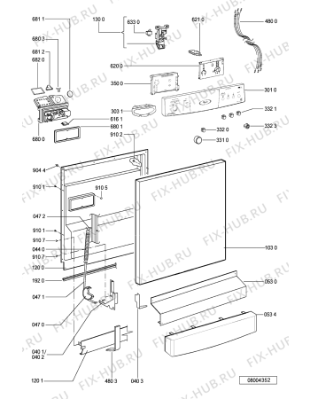 Схема №2 ADP 6830/5 AL с изображением Панель для посудомоечной машины Whirlpool 481245373067