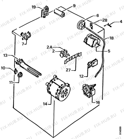 Взрыв-схема стиральной машины Zanussi FL412 - Схема узла Electrical equipment