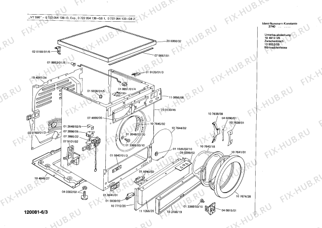 Схема №6 0722054133 VT596 с изображением Переключатель для стиралки Bosch 00050613