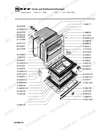 Взрыв-схема плиты (духовки) Neff 1114443634 1444/141NCSG - Схема узла 02