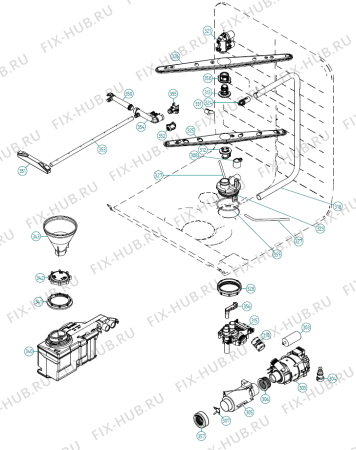 Взрыв-схема посудомоечной машины Pelgrim GVW795ONYP01 NL   -GVW795ONYP01 (401803, DW90.2) - Схема узла 03