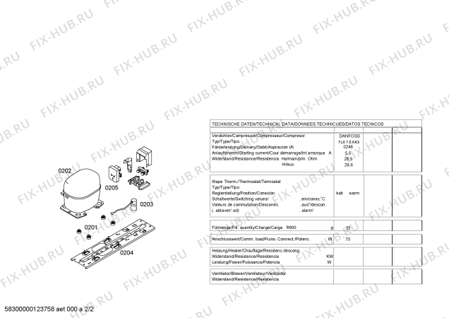 Взрыв-схема холодильника Bosch GSD10N01 - Схема узла 02