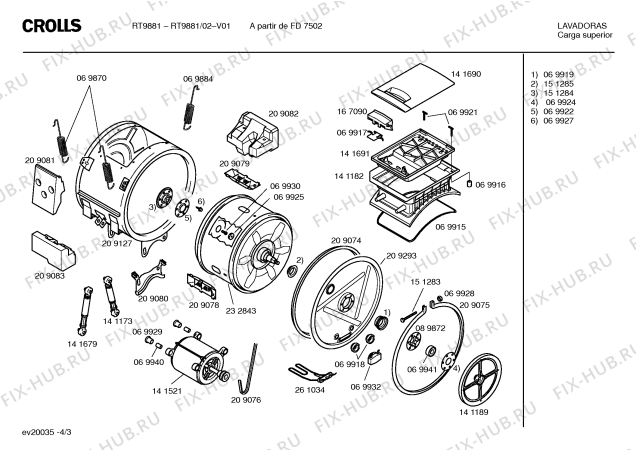 Схема №4 RT9885 с изображением Крышка для стиральной машины Bosch 00151566