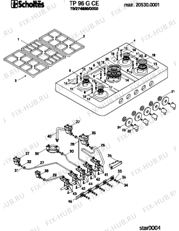 Схема №1 TP96GCE (F027488) с изображением Наставление для духового шкафа Indesit C00089140