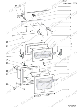 Взрыв-схема плиты (духовки) Indesit IT50CAS (F081218) - Схема узла