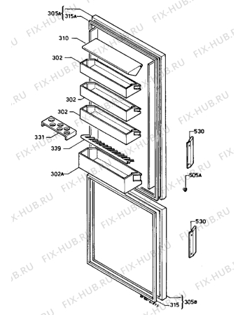 Взрыв-схема холодильника Castor CM314DB - Схема узла Refrigerator door