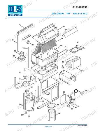 Схема №2 PAC F13 ECO с изображением Панель для кондиционера DELONGHI 5351013700