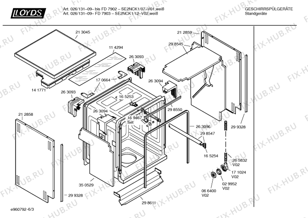 Взрыв-схема посудомоечной машины Lloyds SE2NCK1 026/131-09 - Схема узла 03