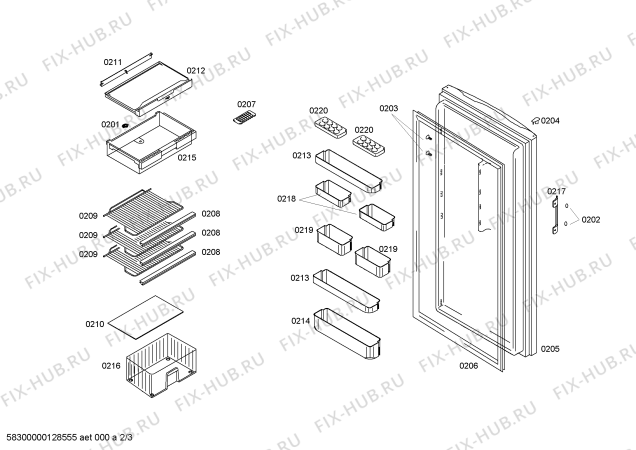 Схема №3 X5KCGCO320 с изображением Панель управления для холодильника Bosch 00667972