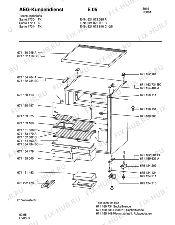Взрыв-схема холодильника Aeg SAN1734-1 TK GB - Схема узла Housing 001
