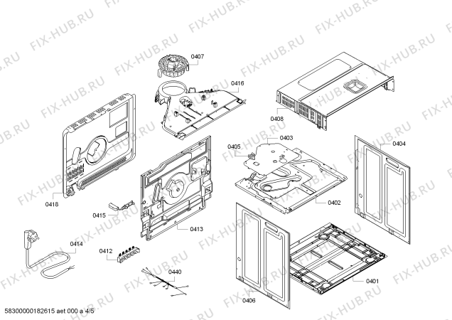 Взрыв-схема плиты (духовки) Bosch HBA11B150Z H.BO.NP.LK/.IN.GLASS.B1/.X.ME_TI// - Схема узла 04