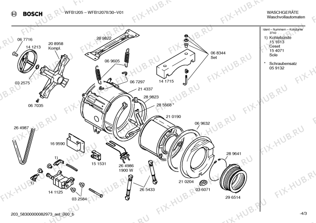 Схема №3 WFB1207II с изображением Панель управления для стиральной машины Bosch 00353289