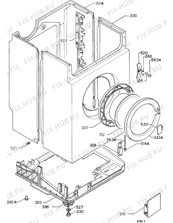 Взрыв-схема стиральной машины Zanussi Z650JS - Схема узла Cabinet + armatures