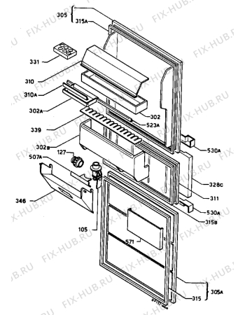 Взрыв-схема холодильника Zanussi Z630/3CT - Схема узла Refrigerator door