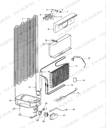 Взрыв-схема стиральной машины Zanussi ZFC47/51FF - Схема узла Cooling system 017