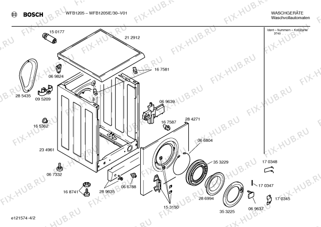 Схема №4 WFB1205IE BOSCH WFB 1205 с изображением Кабель для стиральной машины Siemens 00353529