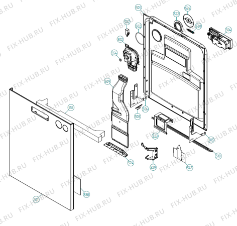 Схема №6 D5454 AU   -Stainless (340734, DW90.1) с изображением Обшивка для посудомоечной машины Gorenje 343666