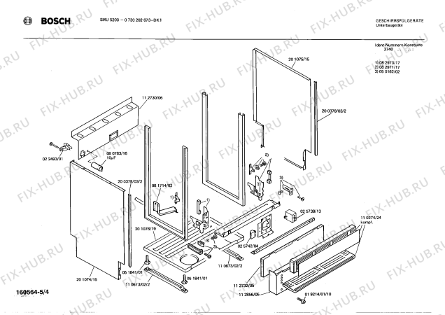 Взрыв-схема посудомоечной машины Bosch 0730202673 SMU5200 - Схема узла 04
