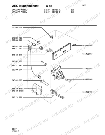 Взрыв-схема стиральной машины Aeg LAV74600-W GB - Схема узла Electrical equipment